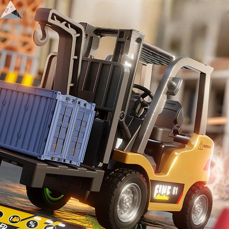 

1:64 мини-радиоуправляемый вилочный погрузчик, инженерная машина из сплава, строительная игрушка с дистанционным управлением Bluetooth, подарок для друзей и детей