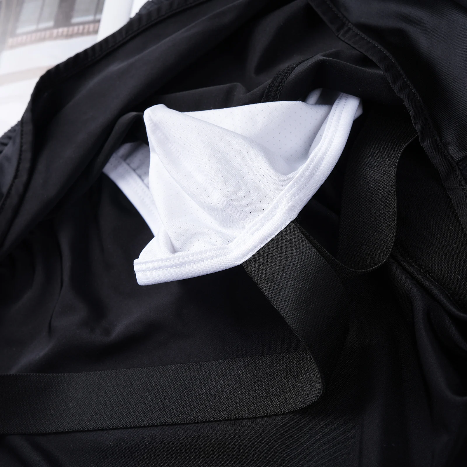 Satin-Herren-Boxershorts mit Seitenschlitz, glänzender Pfeil-Design, sexy Unterwäsche, innerer Netzbeutel, Jockstrap, Schlafhose, Homewear – Detail 7