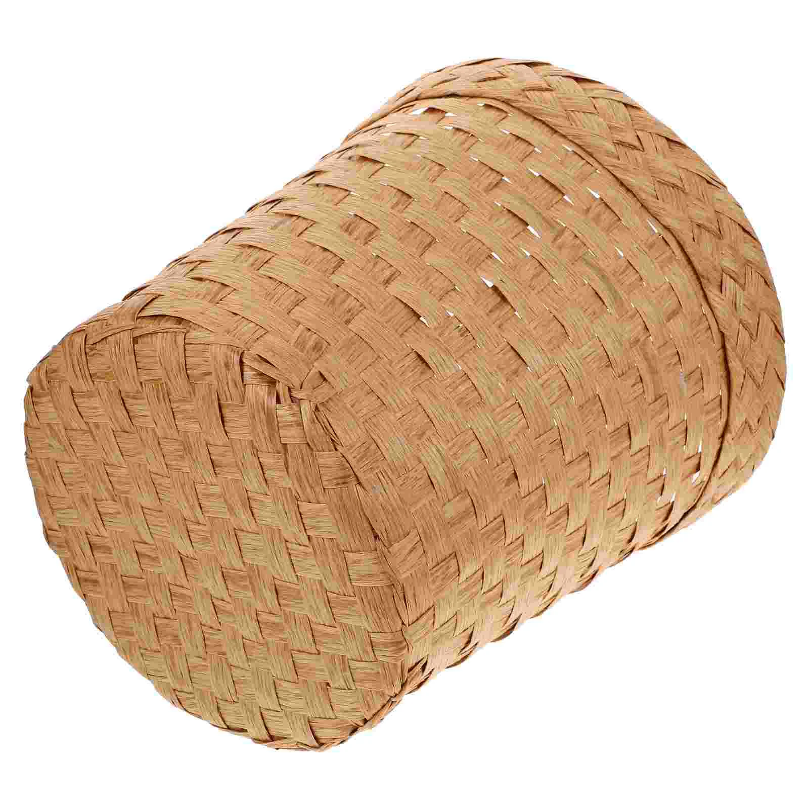 Woven Storage Basket Rattan Handwoven Trash Can Garbage Bins Versatile Bathroom Waste Baskets Bamboo Office Litter Boxes