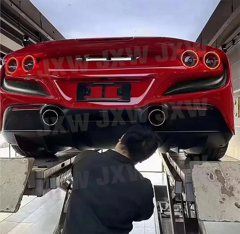 JXWANCF Carbon Fiber Front Lip Rear Bumper Diffuser Spoiler Splitter Side Skirts for Ferrari F8 Trunk Wing Car FRP