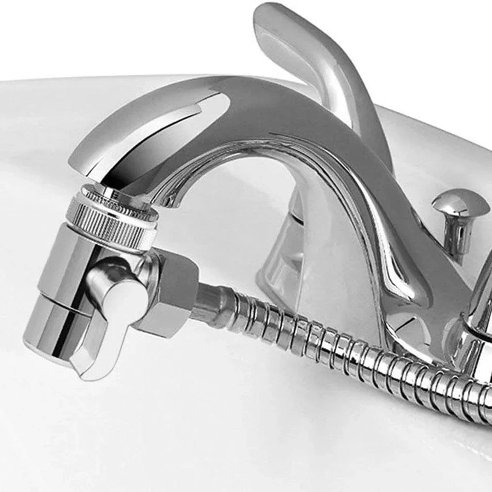 สังกะสีอัลลอยด์และพลาสติกสวิทช์ก๊อกน้ําอะแดปเตอร์อ่างล้างจาน Splitter วาล์ว Diverter Water Tap Connector สําหรับห้องน้ํา Access