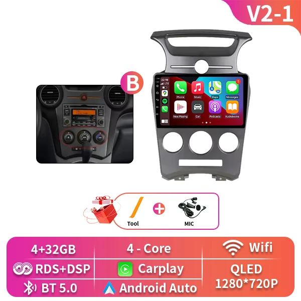 Auto Android Voor Kia Carens UN 2006-2012 5G wifi BT Draadloze Carplay Scherm Radio Stereo Multimedia Speler GPS Navigatie DVD