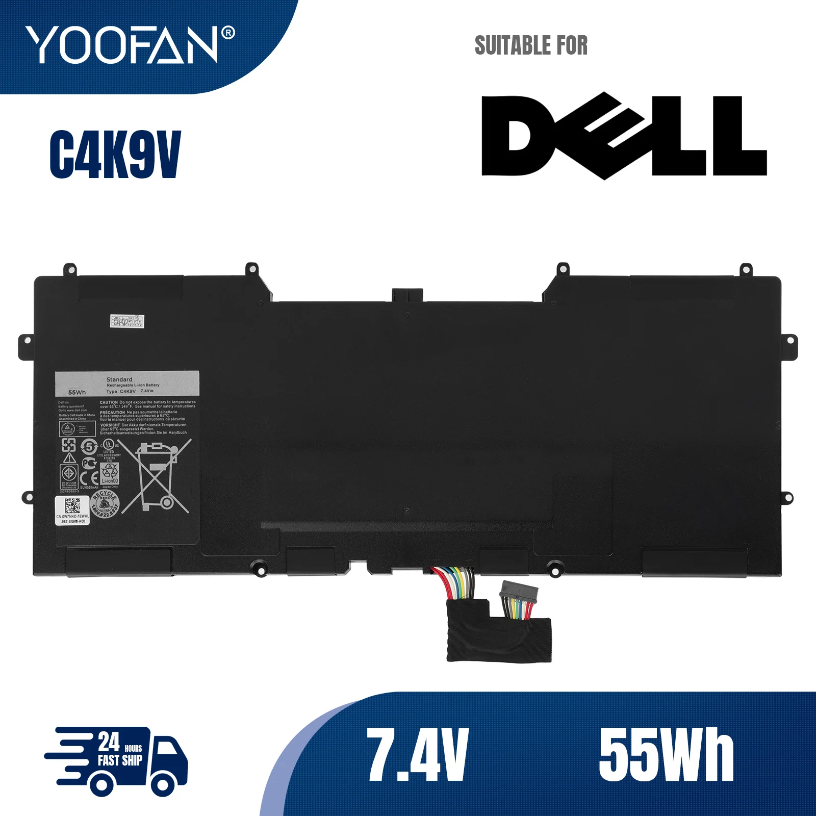 

YOOFAN 55WH C4K9V Laptop Battery for DELL XPS 13 9333 L322X 13-L321X L221x 9Q33 3H76R Y9N00 0Y9N00 489XN PKH18 0PKH18