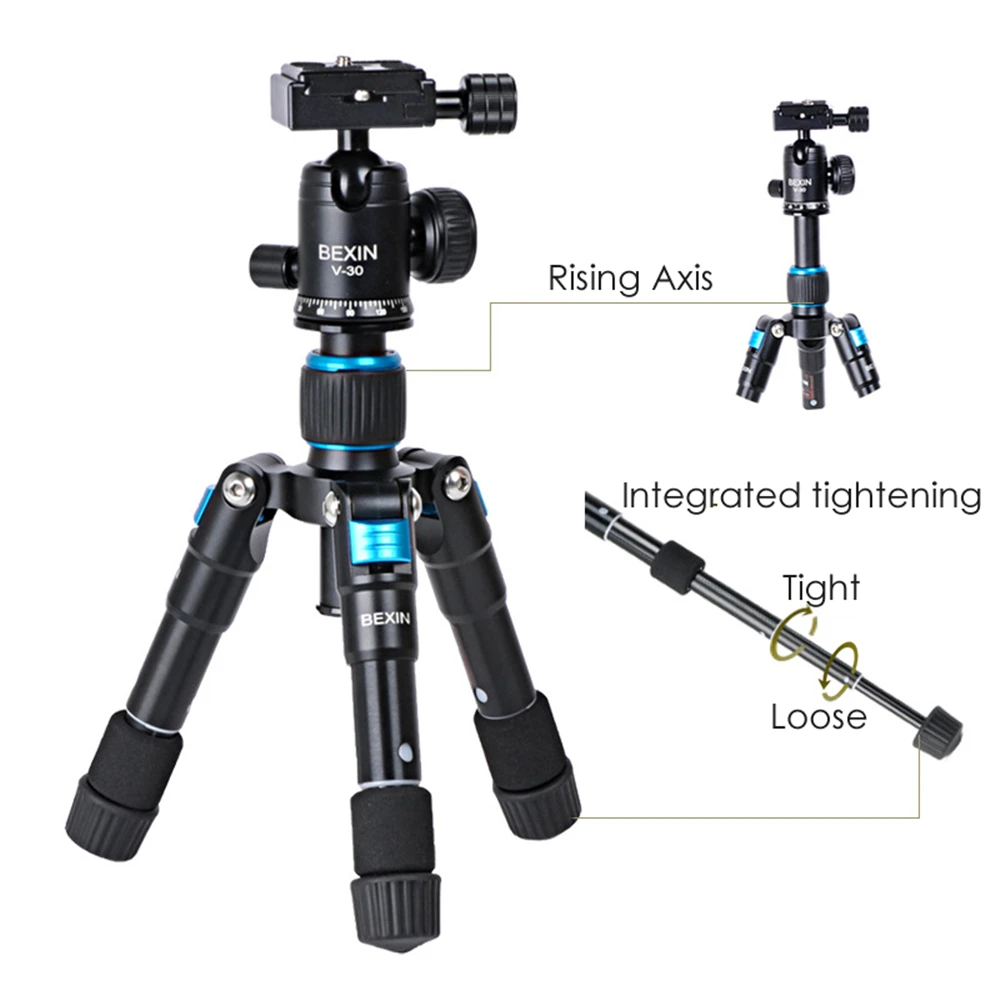BEXIN MS08 Desktop Mini Tripod Portable for Phone Self-timer Live Tripod Camera Photography SLR Tabletop Mini Ball Head Tripod