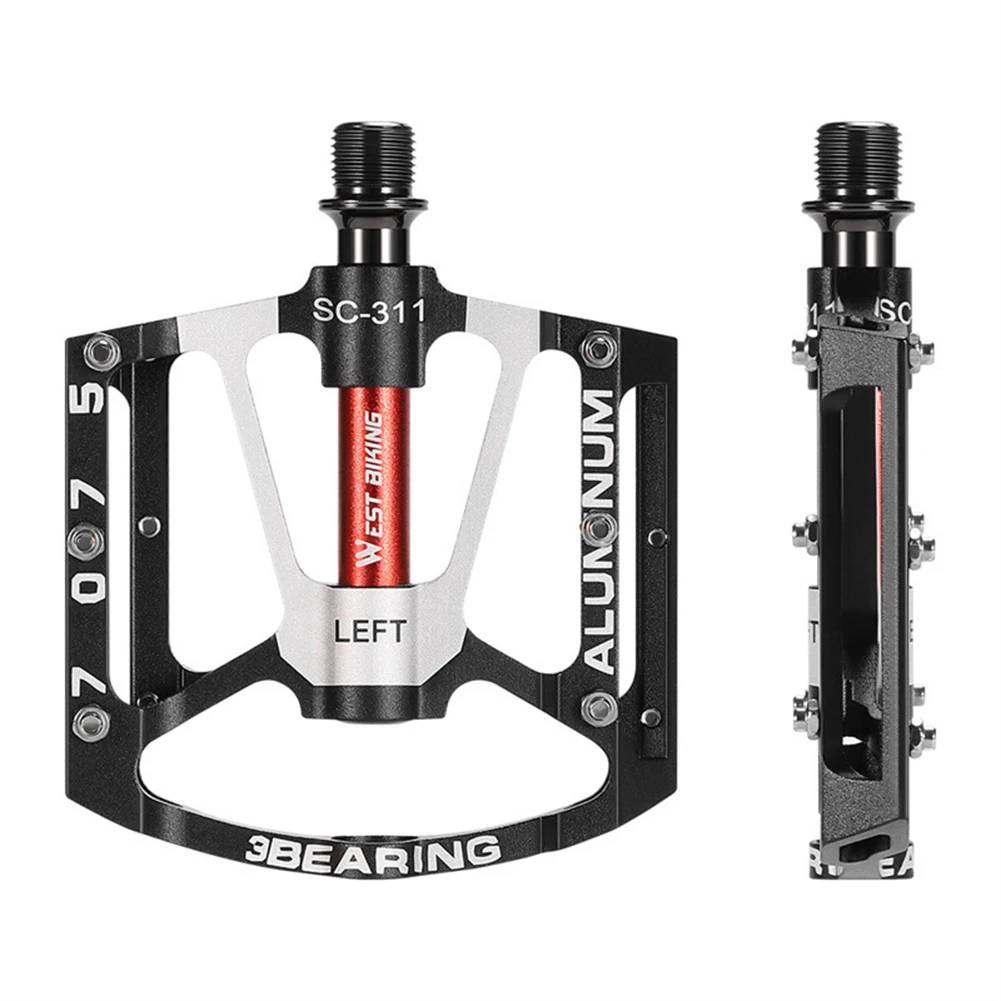 

2 шт. велосипедные педали, противоскользящие сверхлегкие педали с 3 подшипниками, педали из алюминиевого сплава, широкие педали на платформе для шоссейного велосипеда MTB