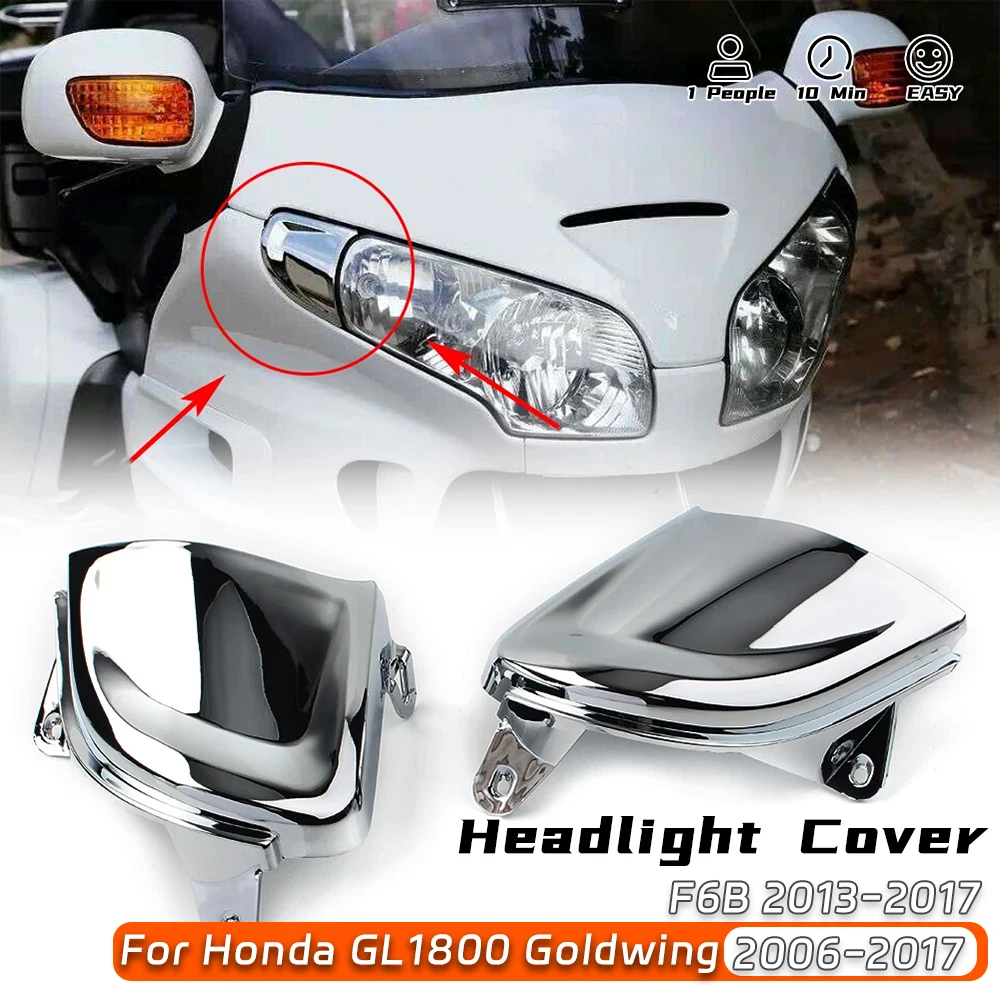 

Chrome Motorcycle Motorcycle Front Headlight Decoration Cover For Honda Goldwing GL 1800 GL1800 2001-2009 2010 2011 Accessories