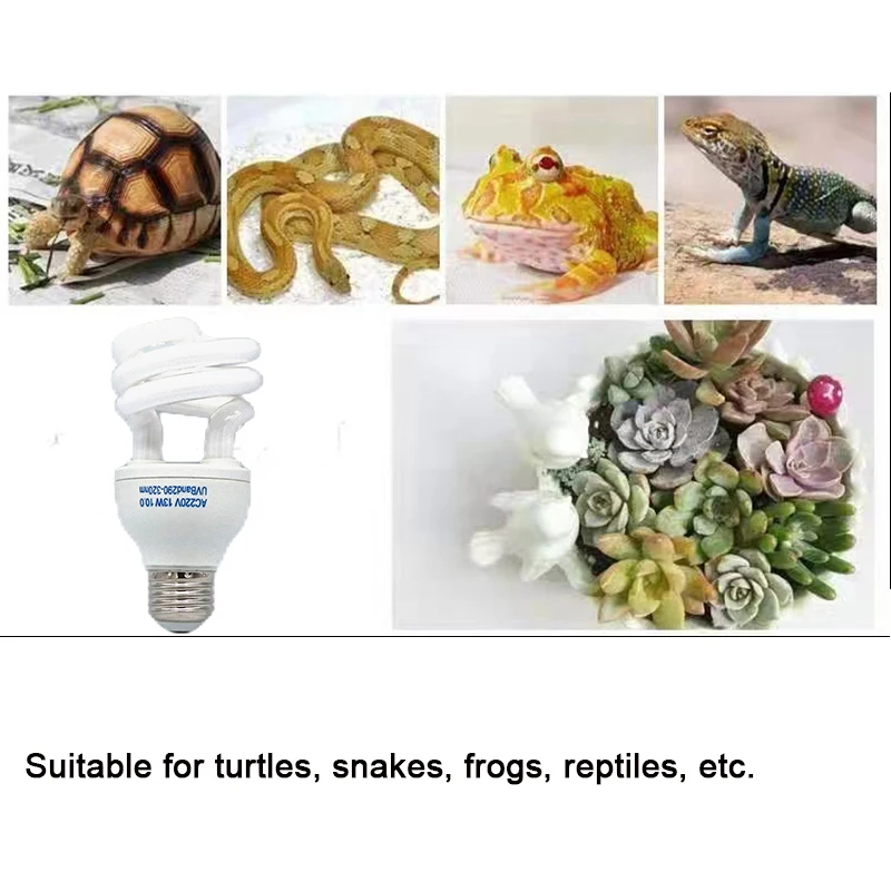 E27 13W/26W Reptile Uvb Lamp  Calcium Supplement Lamp UVB5.0/10.0 for Tortoise Lizard Snake  UV Lamp for Succulent Plants