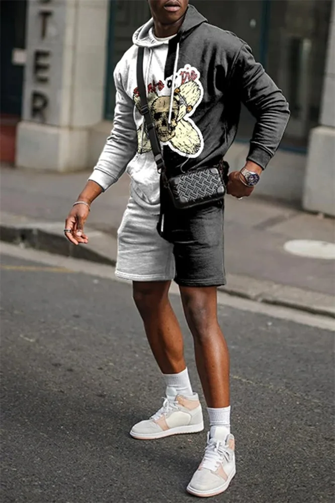 Magazine Shooting Street Style Sweatshirt met capuchon, shorts, tweedelige set Modieuze en coole set in Hong Kong-stijl MC11-MA1