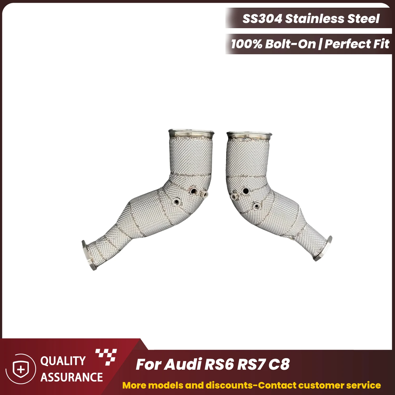 

ECCF Easy Installation Downpipe With Heat Shield For Audi RS6 RS7 C8 Aggressive Exhaust Sound High Flow Performance Upgrade