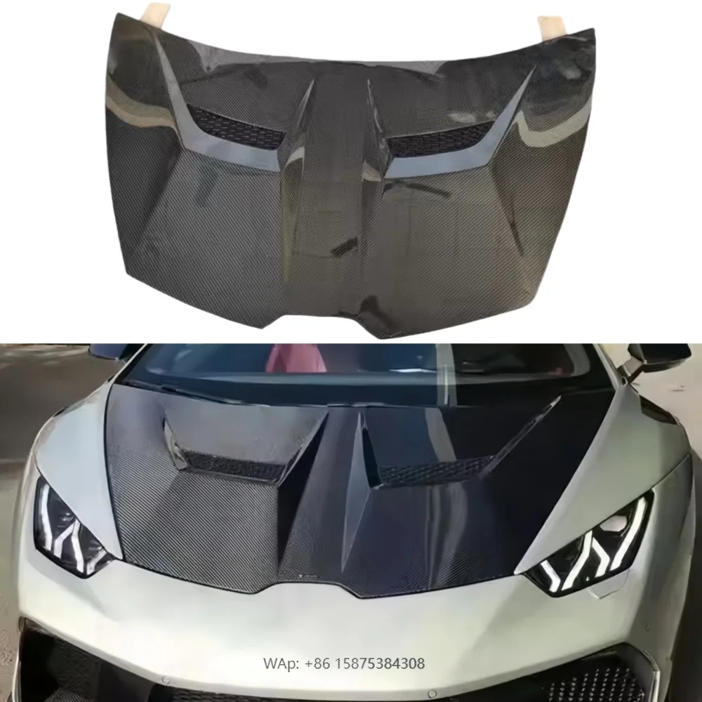 

Car Modification with V-style Dry Carbon Fiber Engine Hood and Engine protection Cover Suitable for Huracan