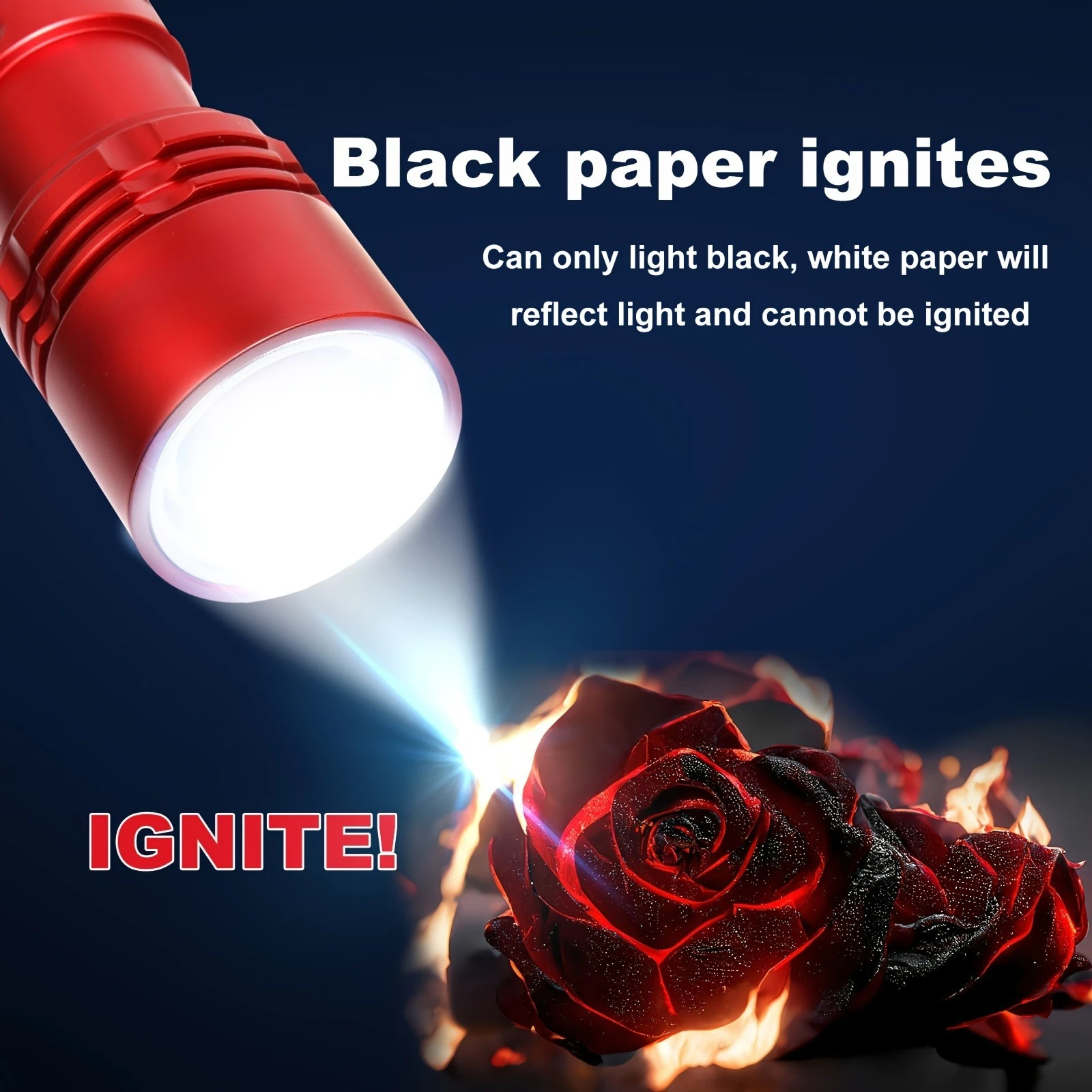 Igniter-able LED Glare Cannon Flashlight Superpowerful Adjustable Beam Outdoor Light Rechargeable Battery Fire Ignition Source