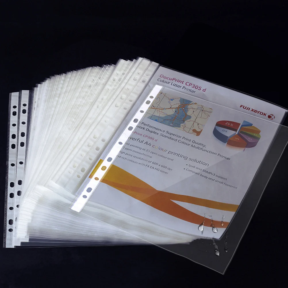 

100 шт. A4 прозрачная защитная пленка с 11 отверстиями, прозрачная защита для файлов, папки для переплета, для домашнего офиса, школьная папка