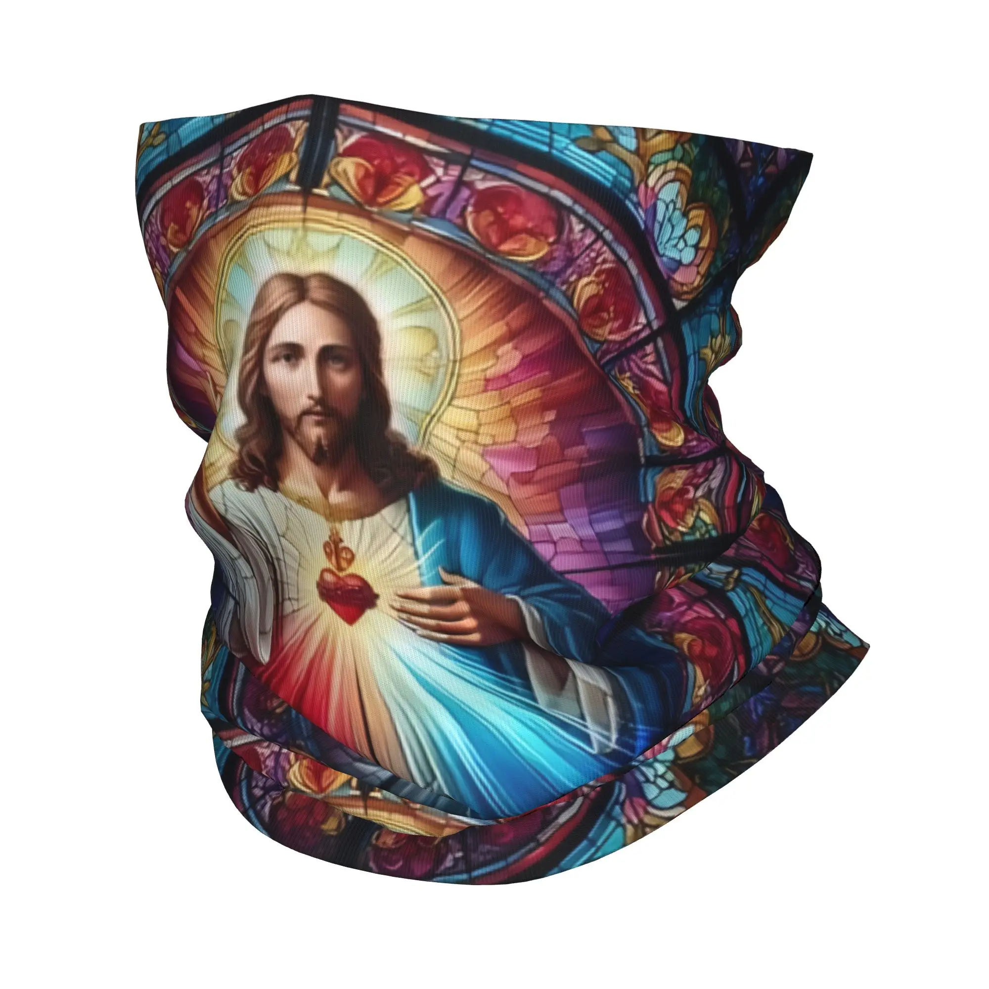 

Изготовленная на заказ католическая бандана с изображением Иисуса, христианской веры, теплая бандана для женщин и мужчин, зимний лыжный шарф-труба, гетры для лица