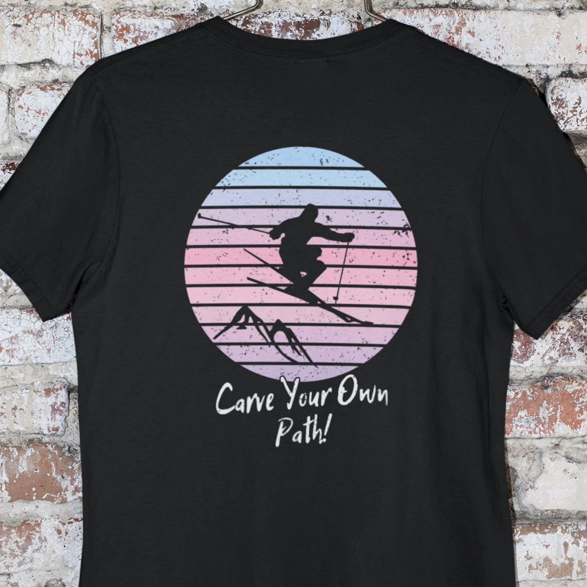 Carve Your Own Path Retro Vintage Style Ski T Shirt