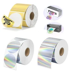 Holographic Laser Silver Thermal Sticker DIY Seal Labels Card Festival Crafts Party Decorations for Phomemo PM-241BT 246S D520