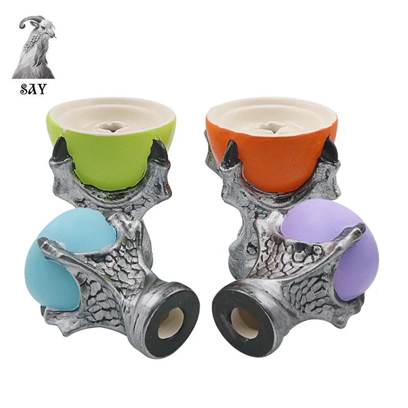 

SY Ceramic Shisha Bowl Unique Shape Chicha Head Smoking Narguile Charcoal Holder Hookah Accessories Water Pipe