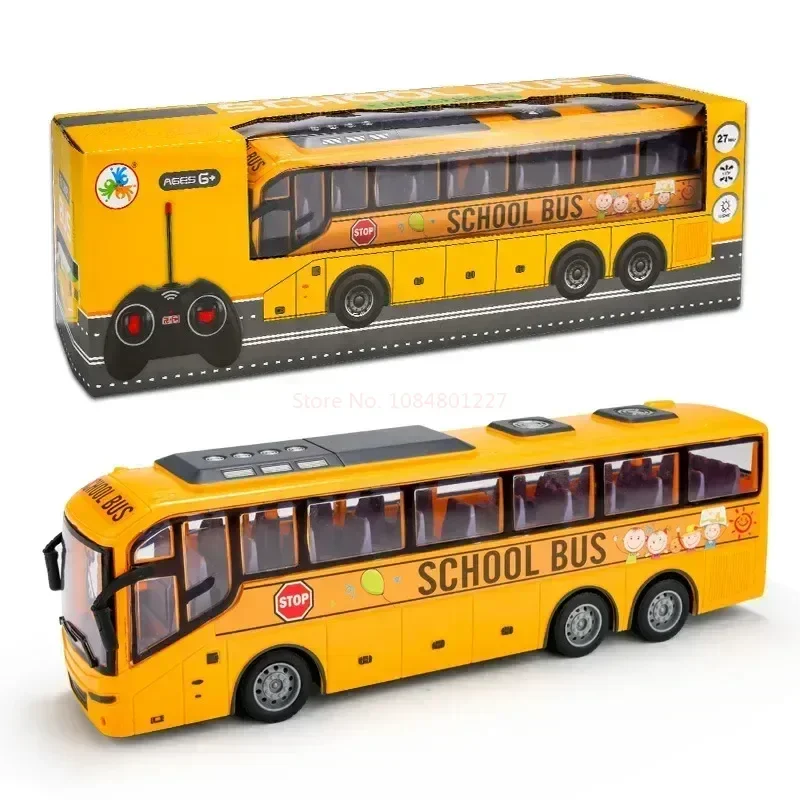 New Electric Wireless Remote Control Bus Lighting Simulation Remote Control Vehicle Model School Bus Tourism Bus Bus Bus