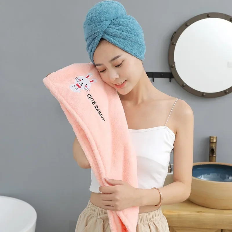 Women Towels Bathroom Microfiber Towel Rapid drying Hair Towel Bath Towels For Adults Magie Douche Cap Lady Tulband Head Wrap