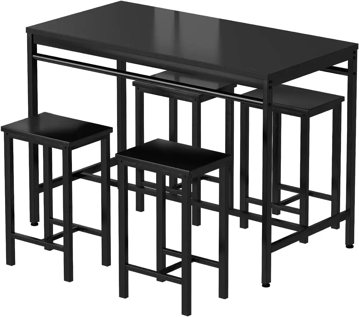 Modern Kitchen Table and Chairs for 4, Wood Pub Bar Table Set Perfect for Breakfast Nook, Small Space Living Room