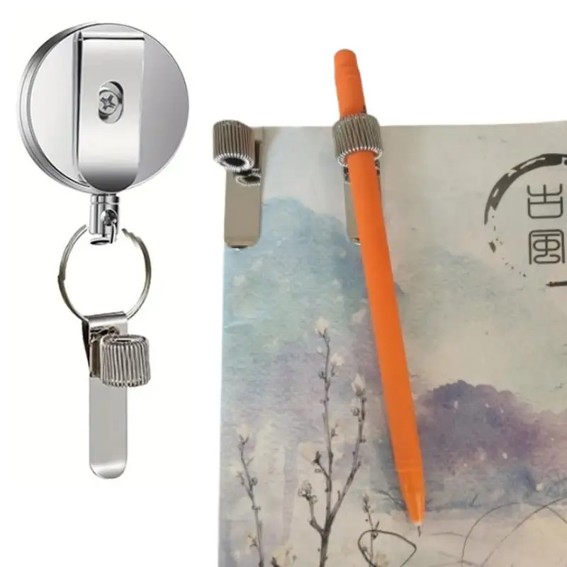 Retractable Pen Holder For Carpenters Workers Nurses Waiters Universal Pen Lanyard Retractable With Belt Clip And Key Ring New