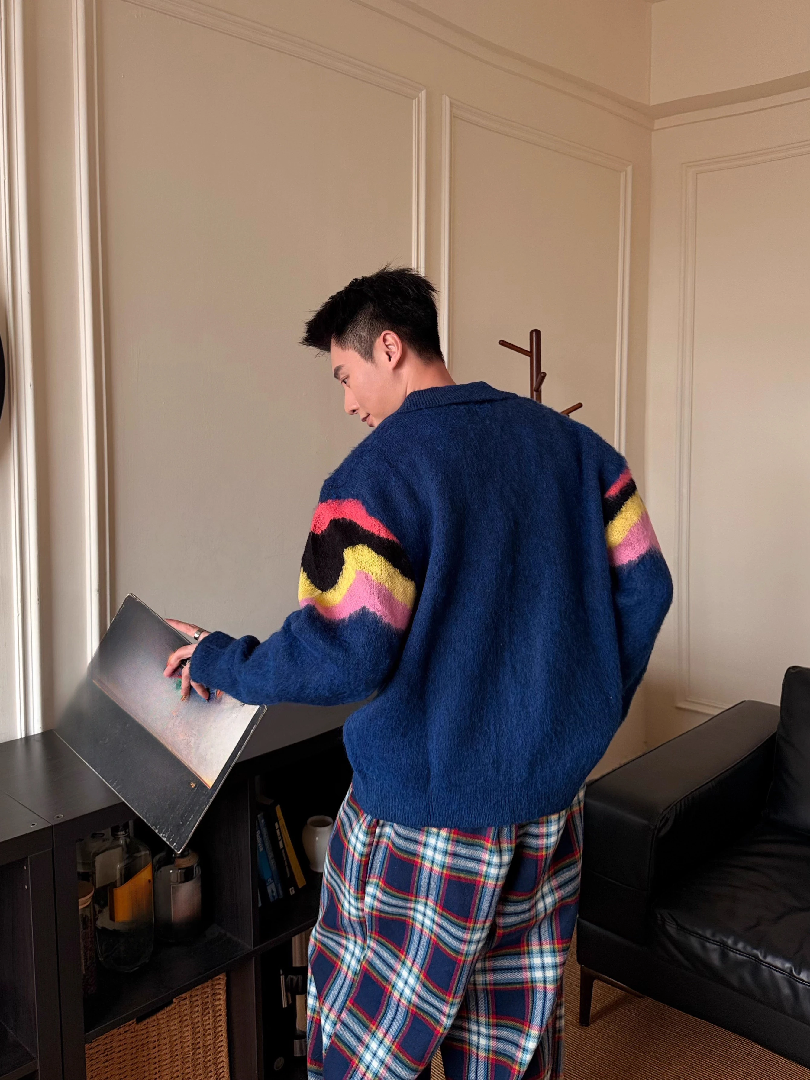 Fashion Striped Contrast Color Sweaters Men Women 2025 Autumn Winter New Loose Pullover Knitted Tops Couple Colorful Knitwears