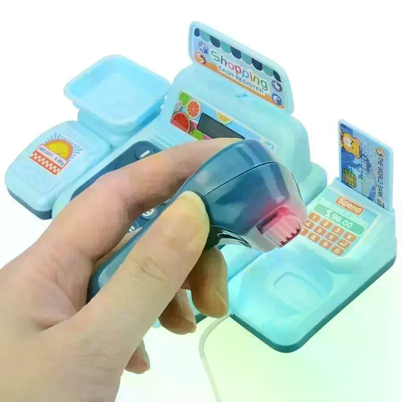 1 Set Electronic Game Lighting And Sound Effects Supermarket Cashier Toy Simulation Shopping Cash House Toys