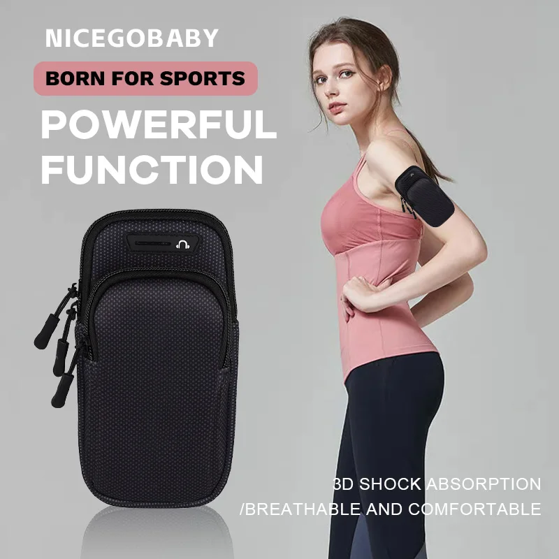 Bolsa de brazo para correr para hombres y mujeres, cinturón deportivo, paquete de cintura, artefacto impermeable, equipo ligero para exteriores