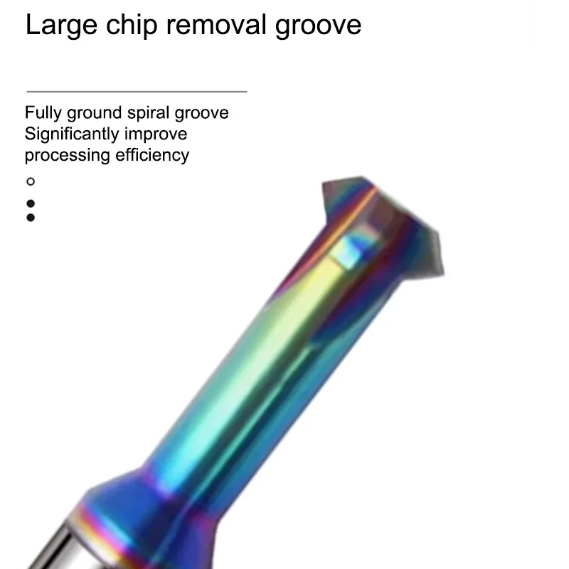 Imagem -02 - Azzkor-tungstênio Aço Carbide Fresadora Superior e Inferior Chanfrar Revestimento Colorido Cnc Mecânica End Mil Ferramentas Hrc60