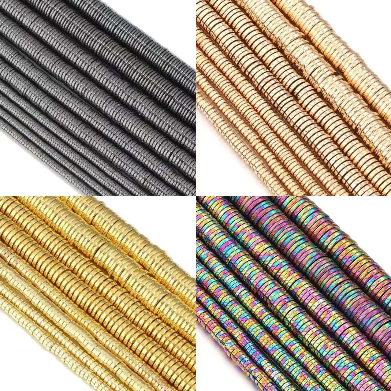 240-300 teile/los 3/4/6/8/10mm Flache Runde Hämatit Spacer Perlen Naturstein Perlen lose Perlen Für Schmuck Machen DIY Zubehör