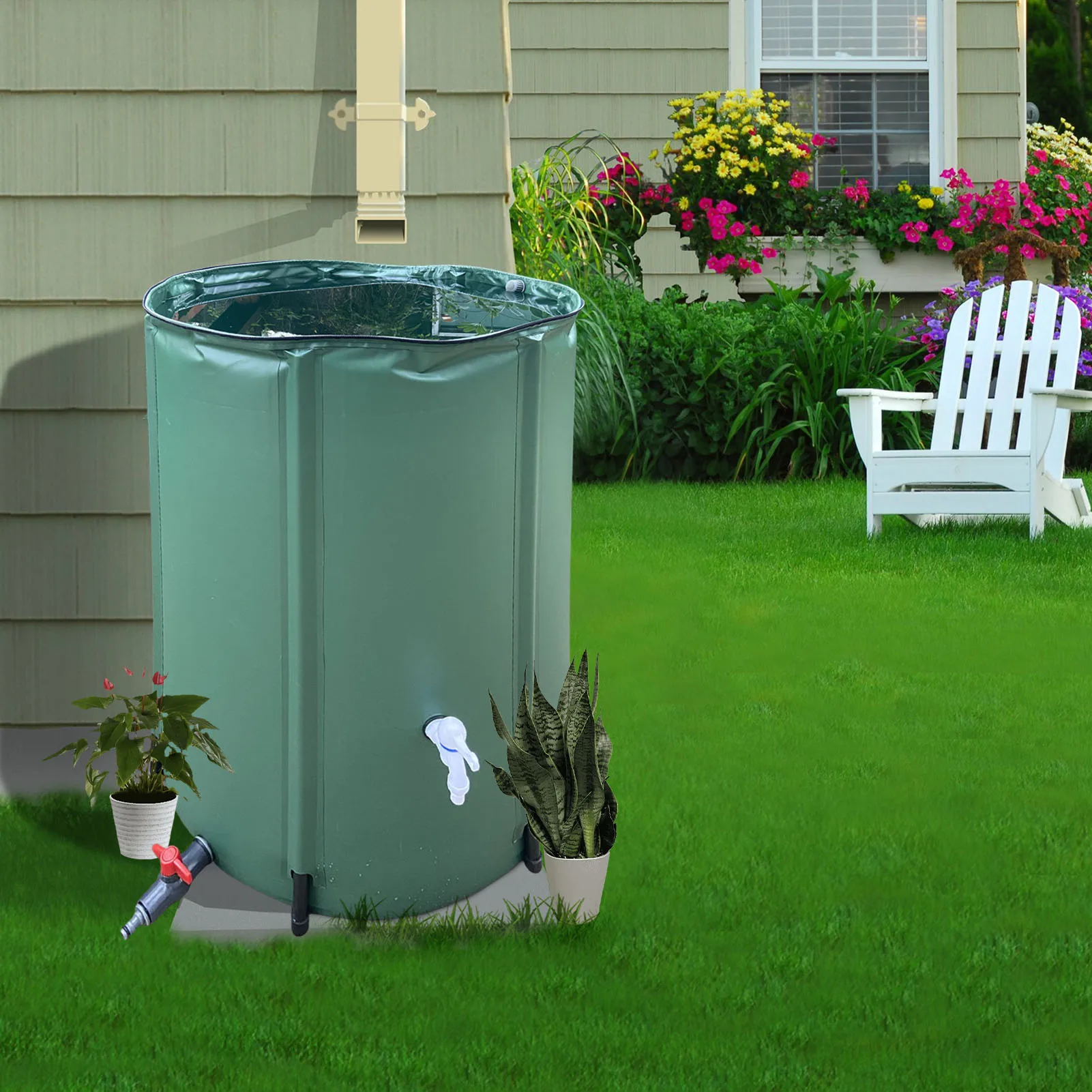 100-250L Rain Water Recovery Storage Tank Garden Irrigation Water Bucket Collapsible Rain Barrel Rainwater Collection Container