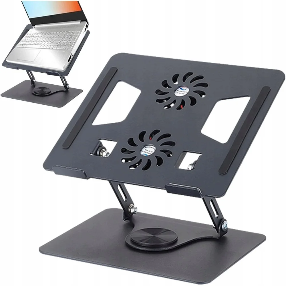 Aluminium-Laptop-Kühlpad mit LED-Lüfter, Tragbarer Notebook-Kühler, Desktop-Stützständer