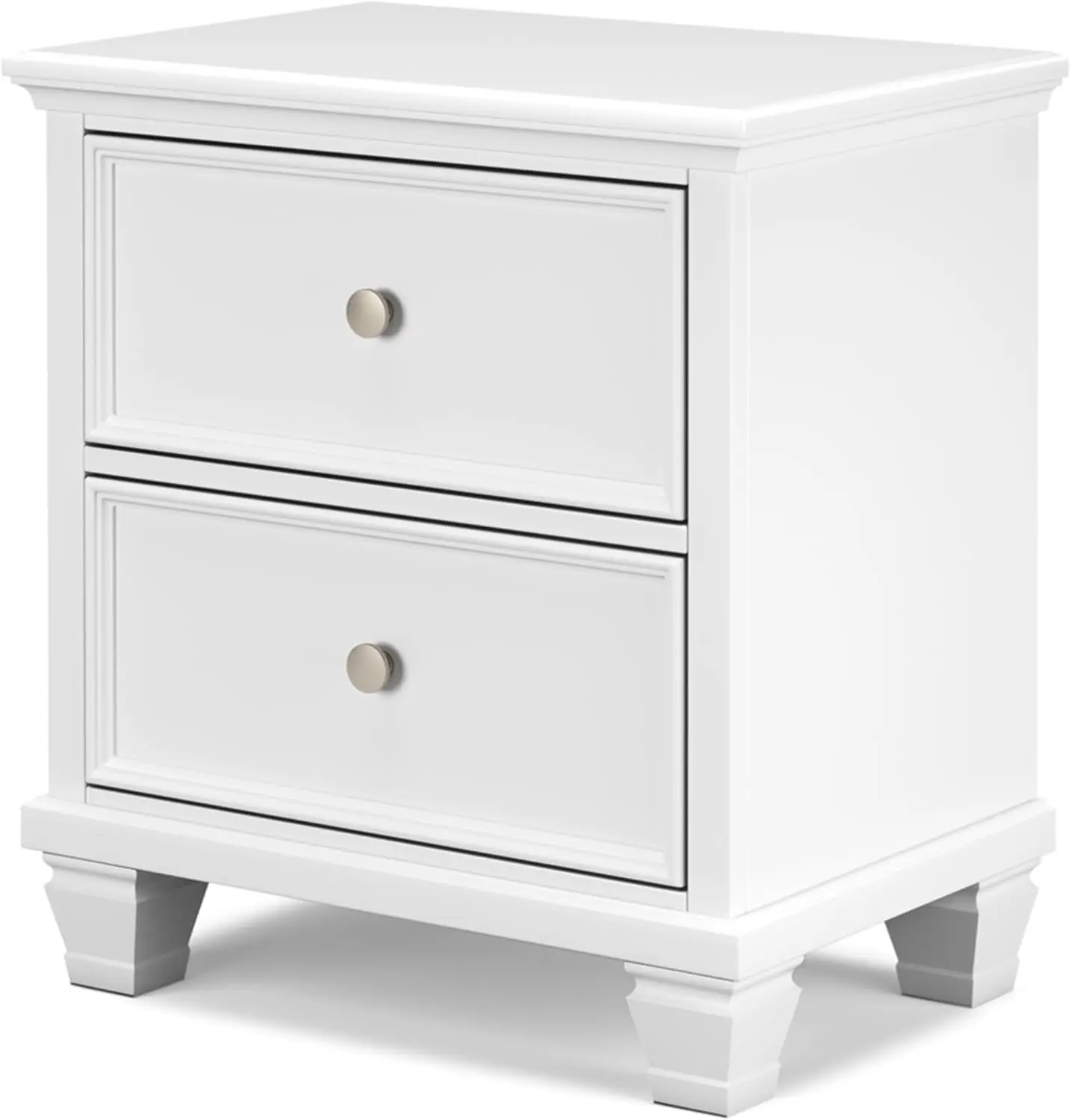 تصميم مميز من Ashley Fortman حامل ليلي تقليدي بدرجين، أبيض