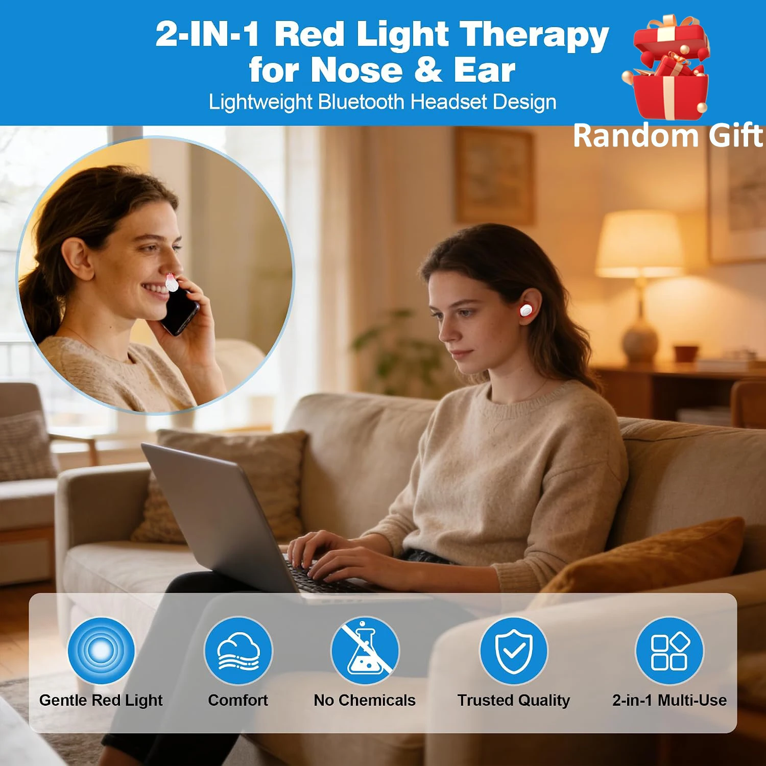 Otitis Earplug Media Ear Laser 650NM Red Light Therapy Irradiation Nasal / Ear Canal Laser Tinnitus Deafness Physiotherapy Meter