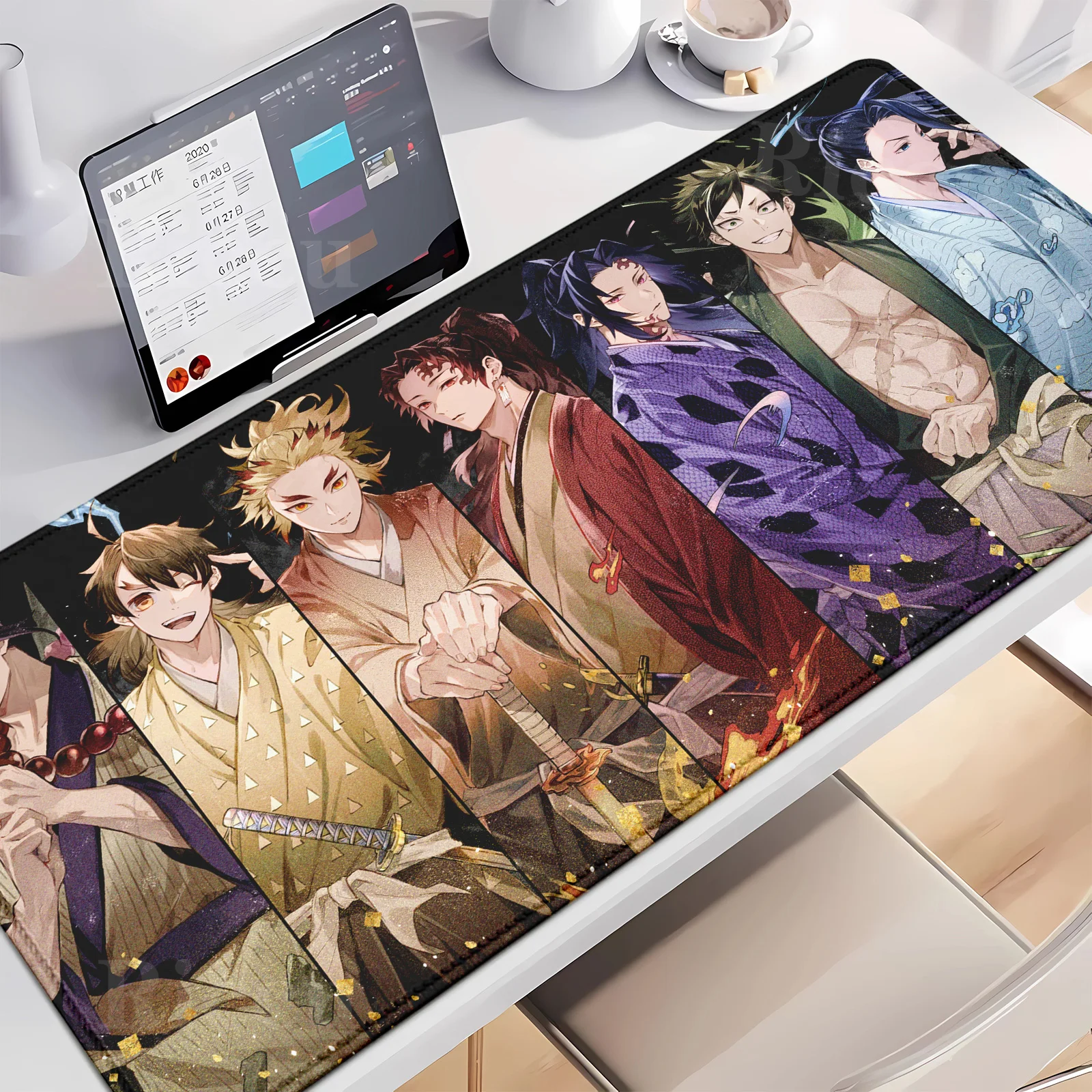 

HD Gaming Laptops Keyboard Mat Kimetsu no Yaiba Mouse Pad Deskmat Pc Accessories Desk Protector Mousepad Gamer Anime Mause Pad