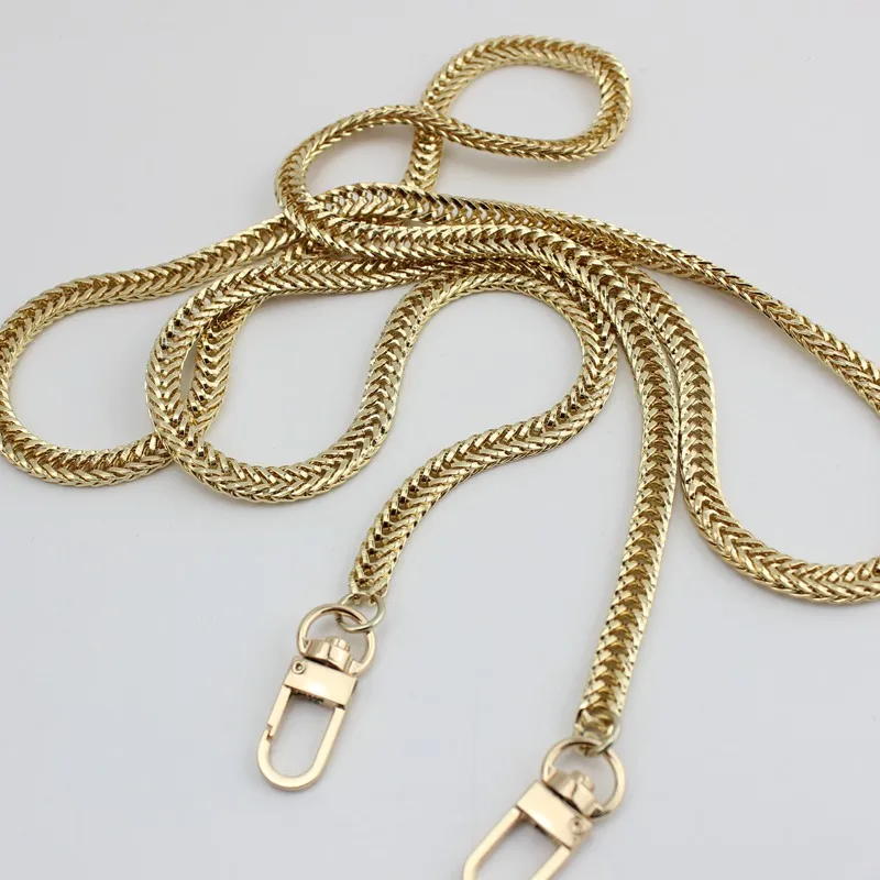 100-130cm Silver, Gold 7mm Metal Chains Shoulder Straps for Small Handbags Purses Bags Strap Replacement DIY Handle Accessories