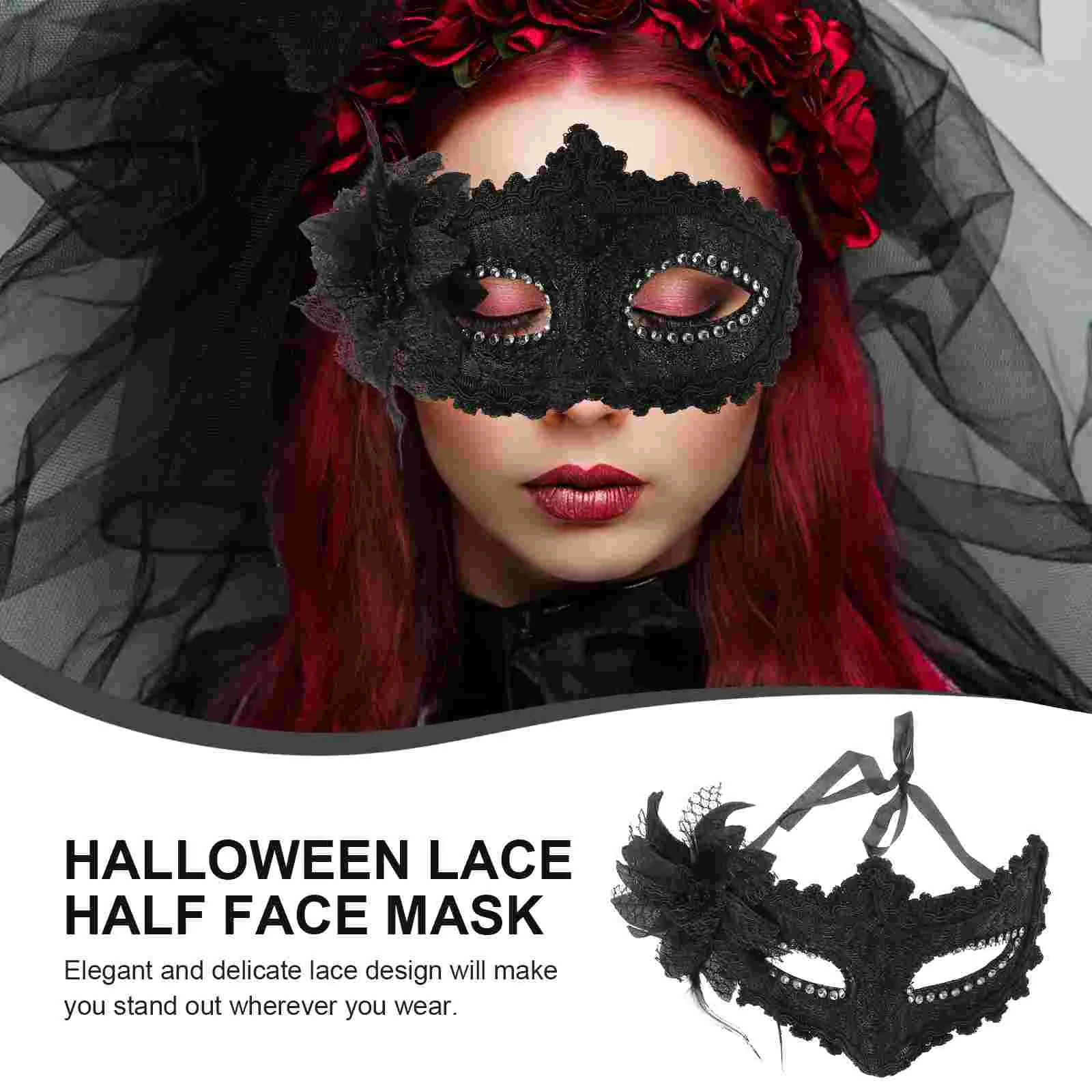 Halloween Props Face Masks Princess Cosplay Miss Masquerade Lace Inflatable Costume