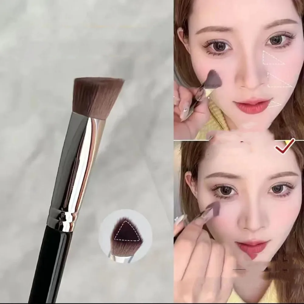 Neue abgewinkelte Dreieck Make-up Pinsel Nase Kontur Erhellen Unter Augen Concealer Pinsel Textmarker Pinsel Frauen