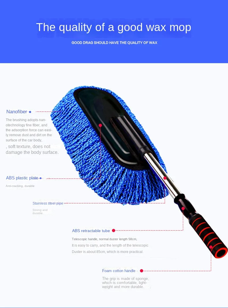 Mikrofaser-Autowaschbürsten-Set, Handschuh-Schwamm mit langem Griff, Autoreinigungs-Set, Staubwedel, Autowasch-Werkzeuge, Zubehör – Detail 10