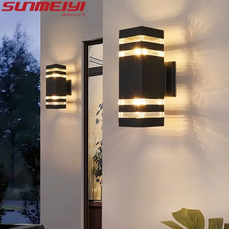 

Simple Modern Black Outdoor ABS Waterproof Wall Lights Hallway Lights Terrace Stairs Balcony Villa Courtyard Entrance