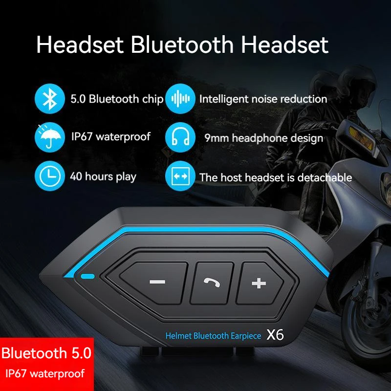 

Motorcycle Helmet Headset Bluetooth 5.0 EDR 3PCS Replace Frame Wireless Headphones Earphones IP67 Waterproof Roise Reduction