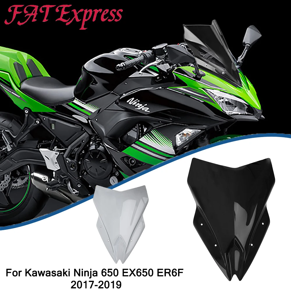 

For Ninja650 EX650 ER6F Windshield Windscreen for Kawasaki Ninja EX 650 ER 6F 2017 2018 2019 Wind Deflectors Protector Parts