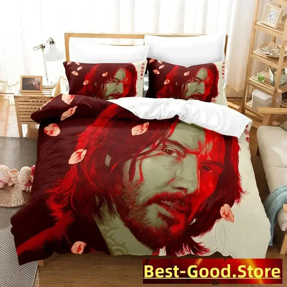 

New John Wick Bedding Set Single Twin Full Queen King Size Bed Set Adult Kid Bedroom Duvetcover Sets Anime parure de lit Bed