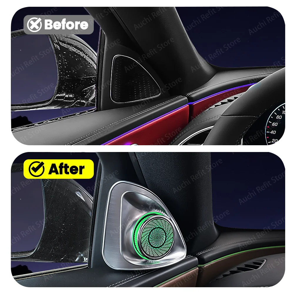 

3/64 Colour Permanent Rotating 4D Tweeter Speaker For Mercedes Benz W205 W213 X253 W222 W206 W214 X254 W167 W238 C/E/S/CLA-Class
