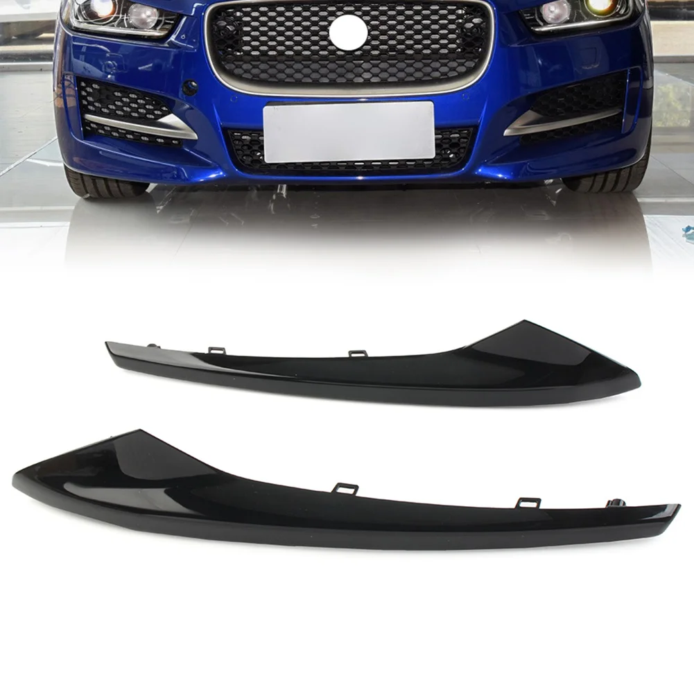 Car Front Bumper Outer Grill Cover Decoration Trim Glossy Black For Jaguar XE R-Sport 2015 2016 2017 2018 2019 T4N5890 T4N5888