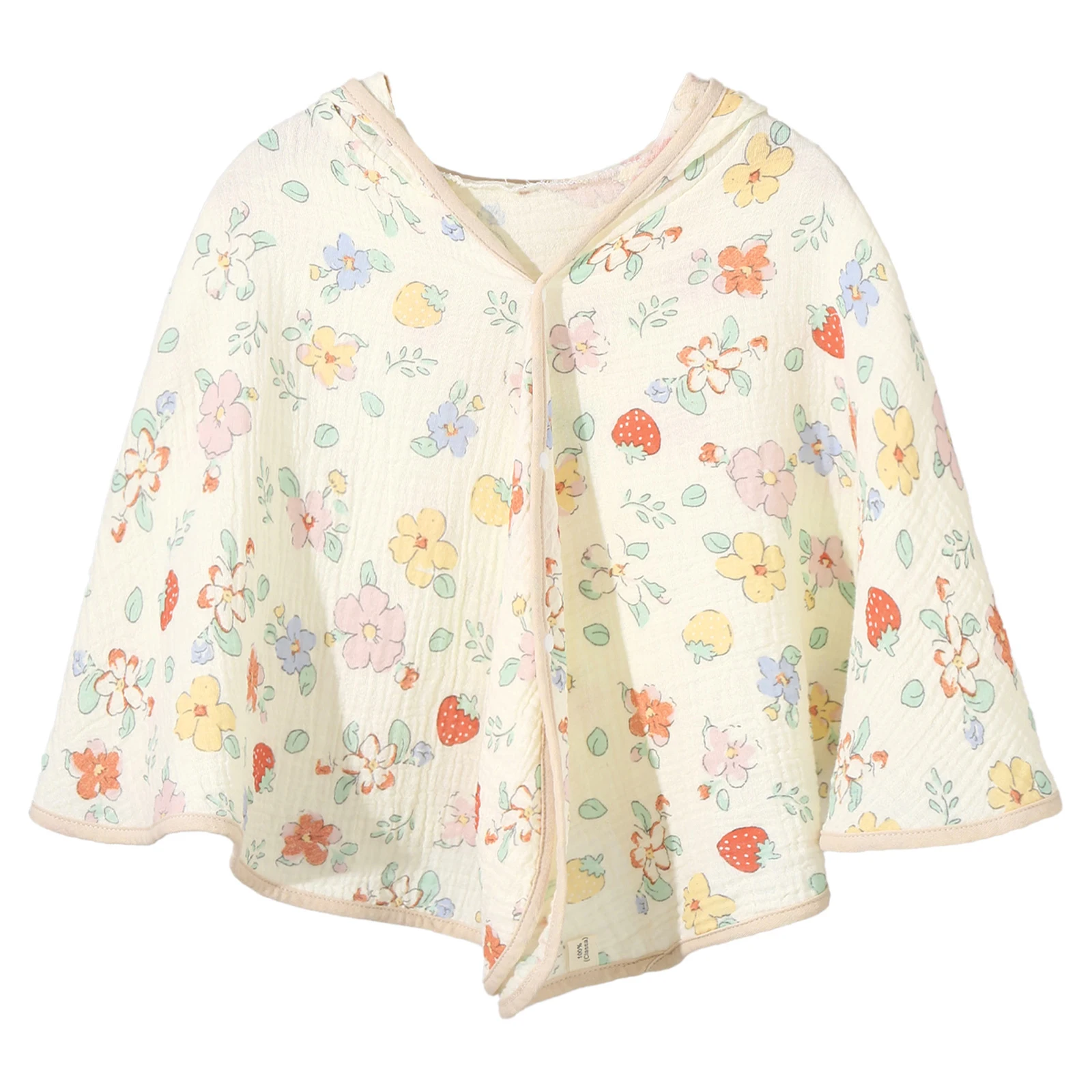 

Baby Boys Girls Cute Cotton Bath Towel Hooded Printed Press Button Bathrobe Towels Bathroom Beach Pool Outdoor Sunscreen Cloak