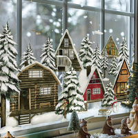 Chirstmas Window Film Double-Sided Viewable, Reusable Static Cling Window Stickers Woodland Animal Decals for Home Kidsroom