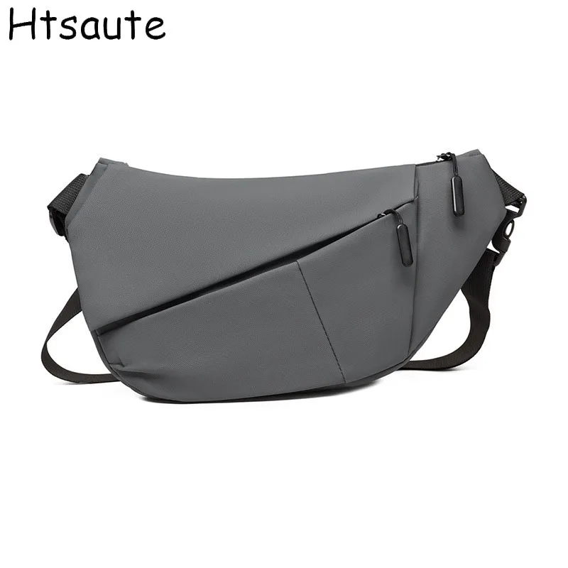 حقائب صدر للرجال من جلد البولي يوريثان قابلة للتحويل في الهواء الطلق/حقيبة ساعي يومية للسفر بحزام كتف واحد وتصميم مقاوم للماء