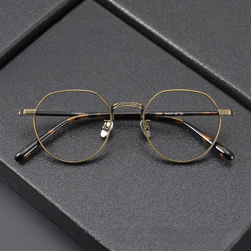 

Japanese Retro Lightweight Women's Titanium Glasses Frame Small N034 Anti-blue Acetate Men Myopia Eyewear Prescription Reading