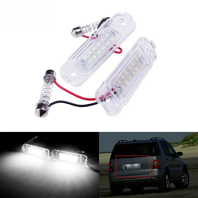 

12V White LED License Number Plate Light Lamps 2pcs for Canbus 1638200066 W164 X164 W251 ﻿
