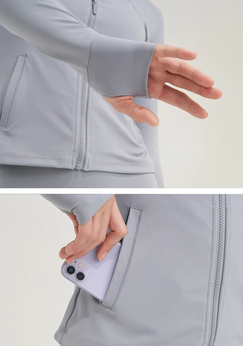 TRY TO BN Yoga Long Sleeve Coat Zipper Loose Sports Tops Breathable Sunscreen T Shirt Workout Women Running Gym Clothing Fitness